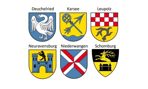 Die Wappen der Ortsteile von Wangen